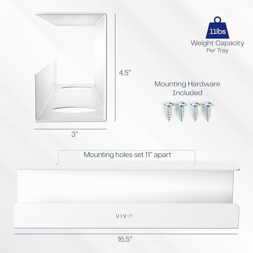 VIVO 2 Pack White 17 inch Under Desk Cable Management Tray, DESK-AC06-2CW