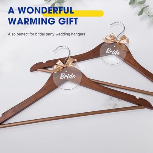 Korpai 50 Pack Wooden Hangers,Wooden Clothes Hangers with Smooth Pant Bar and Shoulder Notches,Heavy Duty Hangers with 360-Degree Rotatable Hook, Coat Hangers for Coats,Shirts,Dress,Pants,Walnut