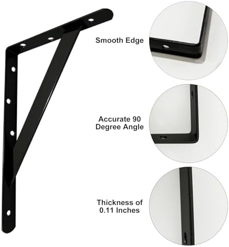 Shelf Brackets 14 Inches, Heavy Duty Shelf Brackets 4 6 8 10 12 14 16 20 Inch, Wall Brackets Heavy Duty for Shelves