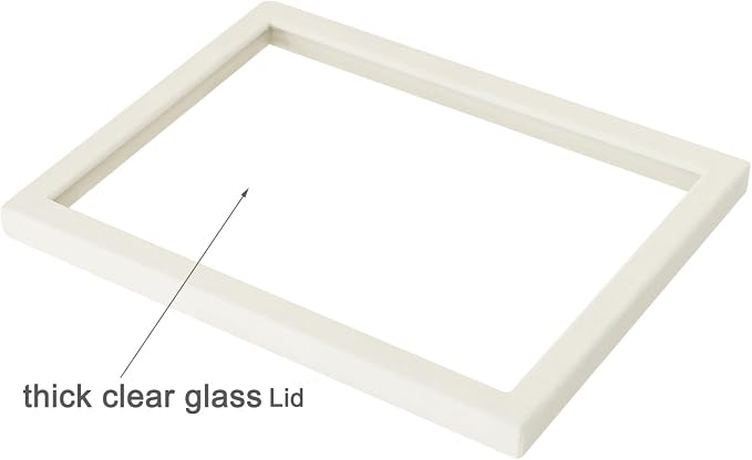Coward 2Pcs Beige Velvet Glass Lid for the Trays Can Use if Needed