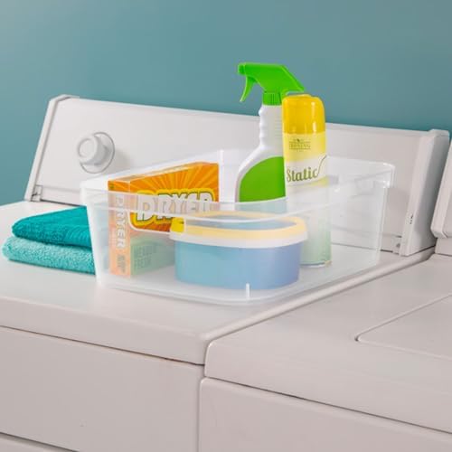 Sterilite Medium Storage Bin, Clear Plastic Organizing Container, 24-Pack