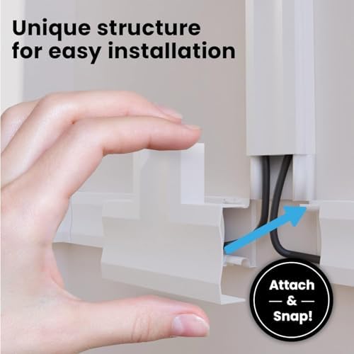 EVEO Cord Hider - 300” Cord Cover Wall Cable Hider, Cable Concealer, Wire Hiders for TV on Wall. Cable Management, Cord 