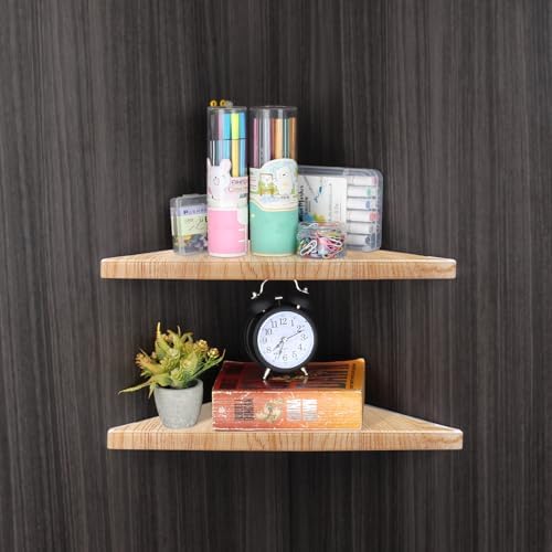 evron Corner Shelf Wall Mount, Acrylic Corner Shelves for Bathroom & Kitchen, Living Room, Space-Saving Wall Mounted Cor