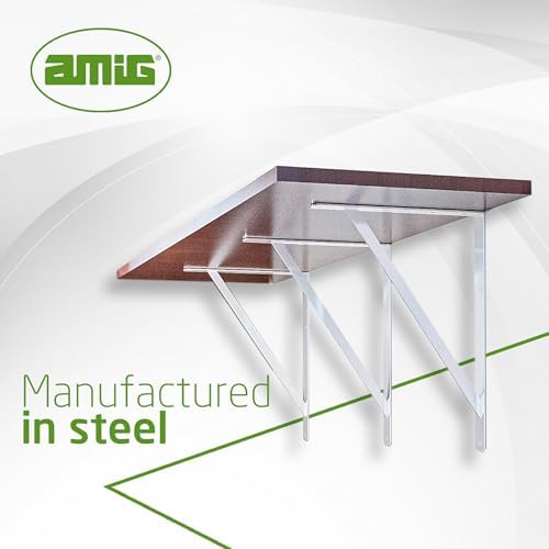 Amig - Wall Shelving Door | Metal Square for Shelves | Angle for Shelves | Shelf Bracket | Steel | White | Dimensions: 1