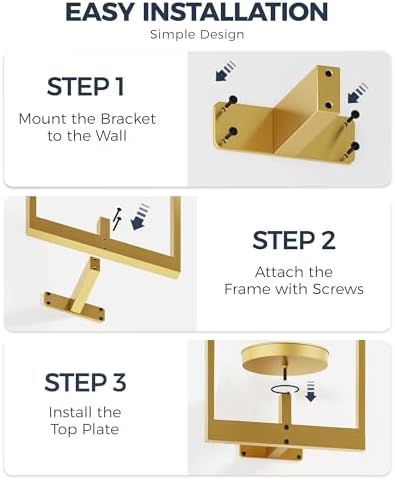 Bamworld Wall Plant Holder Plant Stand Indoor Wall Planters Gold