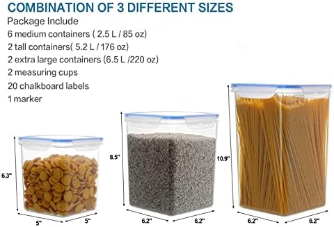 VERONES Large Tall Airtight Food Storage Containers, 10 PACK Containers Set