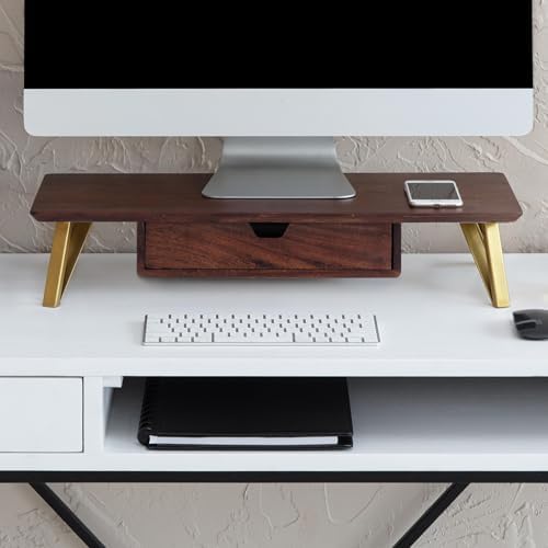 Anji Mountain Monitor Stand for Desk - Desktop Organizer & Laptop Riser, Ergonomic Monitor Riser, Space-Saving, Durable,