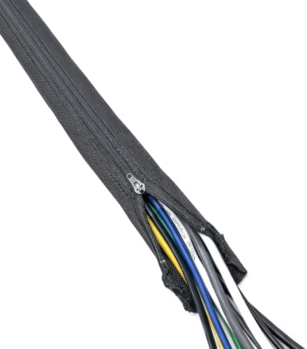Electriduct 2.5" Zipper Sleeve Flexible Cable Management - 3 Feet - Black