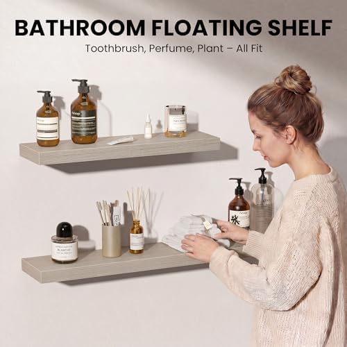 Fun Memories Floating Shelves for Wall 67 Inch, Set of 2 – Wall-Mounted Storage & Display Shelf with Invisible Bracket, 