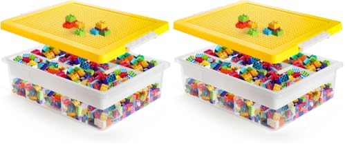 Building Block Organizer Bin, Building Baseplate Lid (Pack of 2)