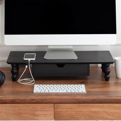 Anji Mountain Monitor Stand for Desk - Desktop Organizer & Laptop Riser, Ergonomic Monitor Riser, Space-Saving, Durable,