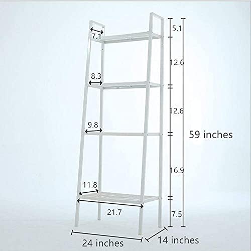 Ladder Shelf,Black Bookshelf 4 Tier Small Bookshelf,Ladder Shelf Bookcase,Tall Bookshelf,Leaning Bookshelf,Skinny Booksh