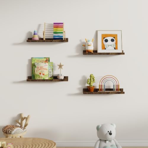 Dreamland Picture Ledge Shelf for Wall, Floating Shelves Set of 2,20 inch Long Floating Shelves with Lip for Living Room