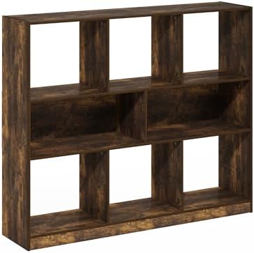 Furinno DALY Book Shelf, 8-Cube Bookshelf, Horizontal Cube Storage Organizer Bookcase, 10.9 x 47.2 x 39.4, for Living Ro