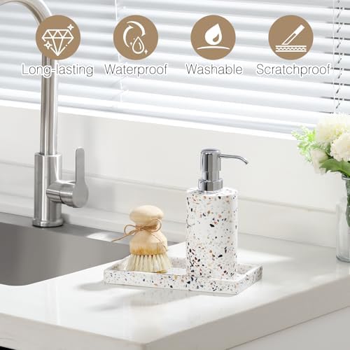Luxspire Resin Bathroom Vanity Tray Countertop Organizer, Mini, Terrazzo