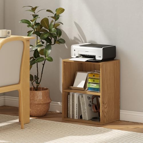 Tangkula 2-Cube Bookcase, Floor Standing Open Bookshelf, 5-Position Adjustable Shelf, Modern Display Shelf, Anti-Topplin