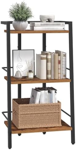 MAHANCRIS 3-Tier Book Shelf, Ladder Shelf, Bookcase, Ladder Shelving Unit
