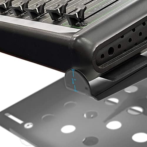 AxcessAbles Two-Tier Adjustable DJ Stand with Clamps | for DJ Controllers, Music Mixers, Laptops up to 20lbs.| DJ Contro