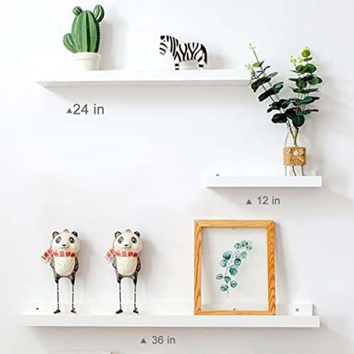 12x4-Inch White Solid Wood Floating Shelf for Wall Decor