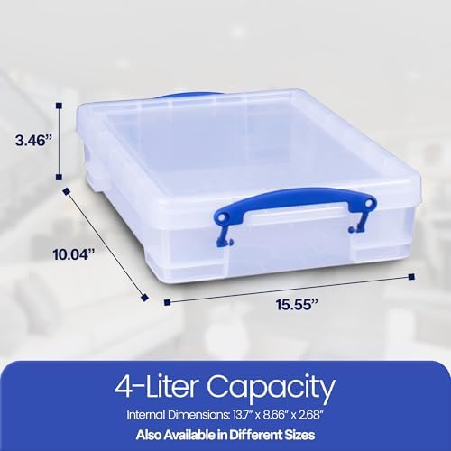 Really Useful Box Stackable Box, Clear (5 Pack)