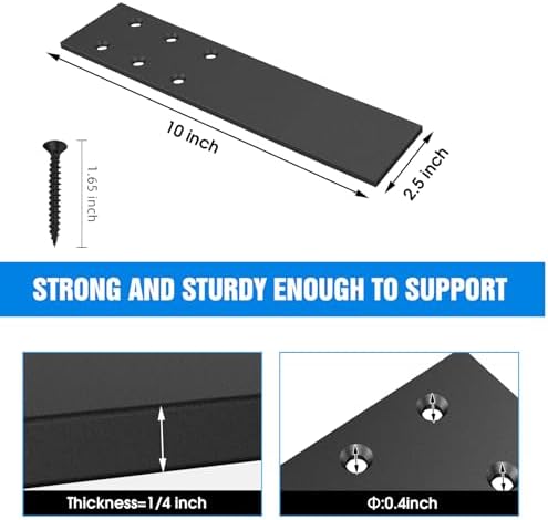 10in Countertop Support Brackets,Hidden Countertop Support,0.25" Thick
