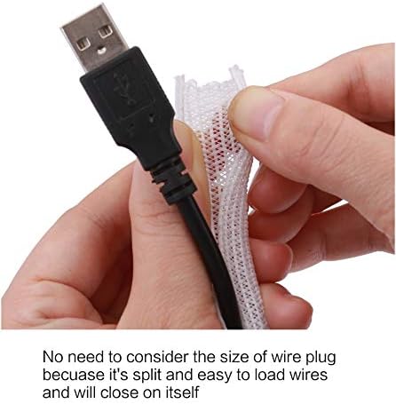 Alex Tech 25ft - 1/4 inch Cord Protector Wire Loom Tubing Cable Sleeve Split Sleeving for USB Cable Power Cord Audio Vid