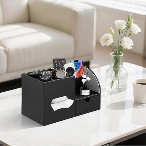 Tissue Box Cover with Drawer Organizer and Storage Tray,Cube Tissue Holder
