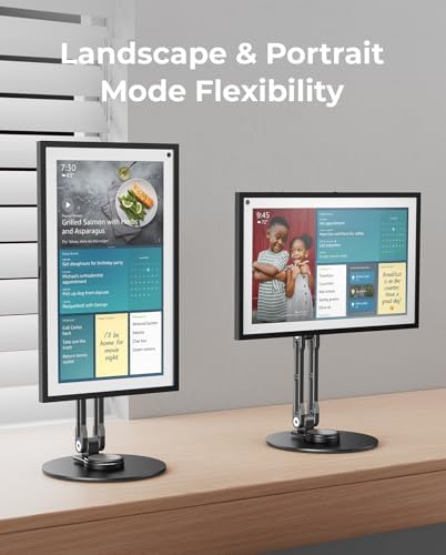 Portable VESA Monitor Stand for 15.6 Inch Monitors, Aluminum Portable Screen Mount for Desk with 360°Rotation Bases, Adj