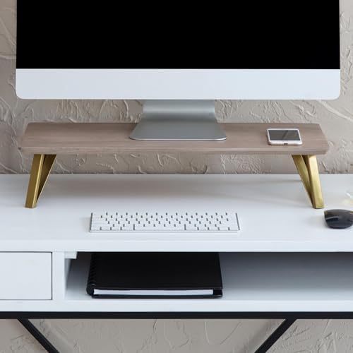 Anji Mountain Monitor Stand for Desk - Desktop Organizer & Laptop Riser, Ergonomic Monitor Riser, Space-Saving, Durable,