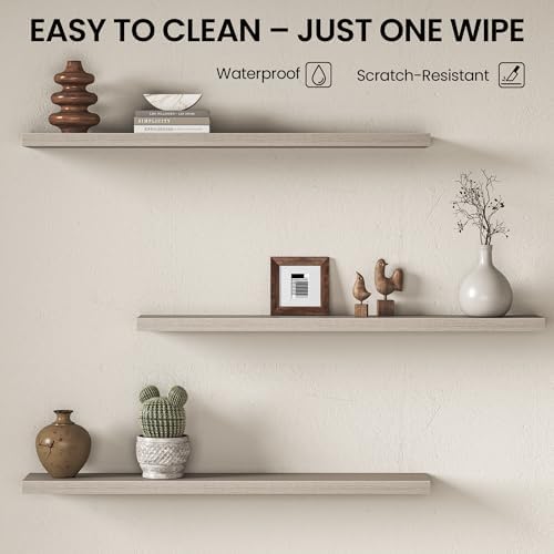 Fun Memories Floating Shelves for Wall 48 Inch, Set of 2 – Wall-Mounted Storage & Display Shelf with Invisible Bracket, 