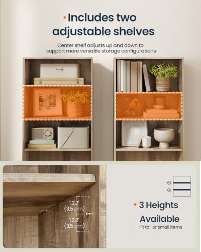 SONGMICS HOME 4-Tier Bookshelf, Narrow Shelving Unit