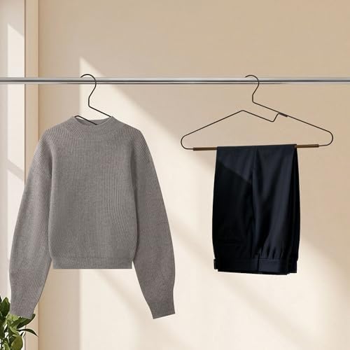 Wire Hangers with S-Shaped Opening Design, Black, 36-Pack