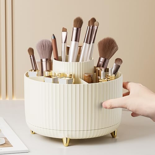 fanado 360° Rotate Makeup Brush Holder Organizer, Makeup Organizers Countertop, Makeup organization and Skincare Storage