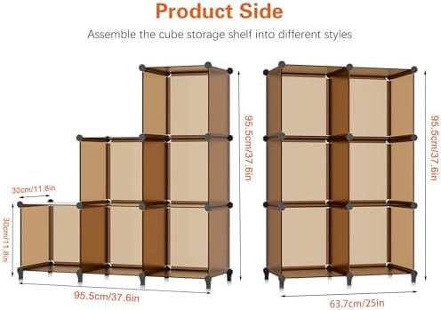 6-Cube Storage Organizer, Closet Organizer Storage Shelf Bookcase Bookshelf with Metal Hammer, Storage Cubes Organizer C