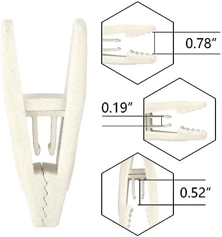 Tinfol Velvet Hanger Clips 80Pack, Ivory Pants Velvet Clips, Clothes Pin Hanger Clip, Strong Finger Flocked Clip Perfect for Slim-line Clothes Velvet Hangers