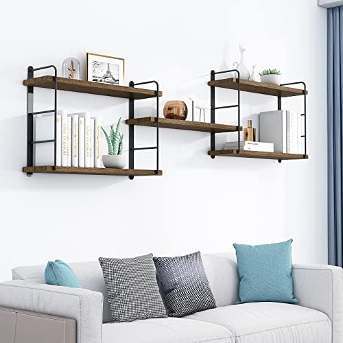 MXCSE Shelves on Wall, Floating Bookshelves, Shelves for Room Wall (Brown)