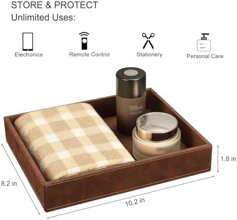SITHON Valet Tray Desk Organizer PU Leather Catchall