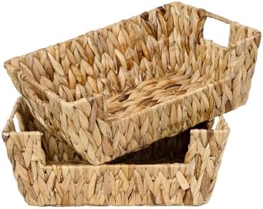 StorageWorks Pantry Baskets for Organizing, Storage Baskets, Water Hyacinth