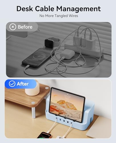 ORICO Cable Management Box with Phone Stand Lid, Large Cord Organizer Case for Hiding Power Strips & Surge Protectors, H