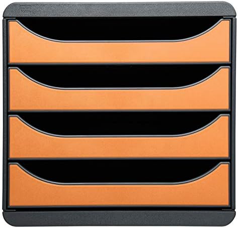 Exacompta Big-Box Iderama, 4 Drawers - Mouse Grey/Mandarin