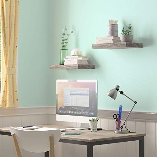 HOOBRO Floating Shelves for Wall, Wall Mounted Shelf Set of 2, 15.7" Hanging Shelf with Invisible Brackets, for Wall Dec