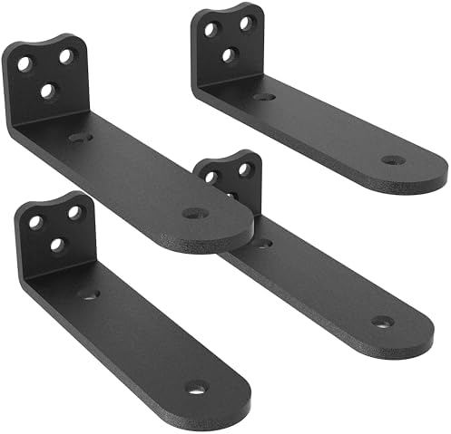 Eurydice Heavy Duty Floating Shelf Brackets, 1/4 in Thick 10 in 4Pack Black