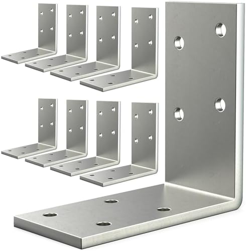 (8PCS) 3x3x1.5 L Brackets Heavy Duty, Galvanized Corner Brace