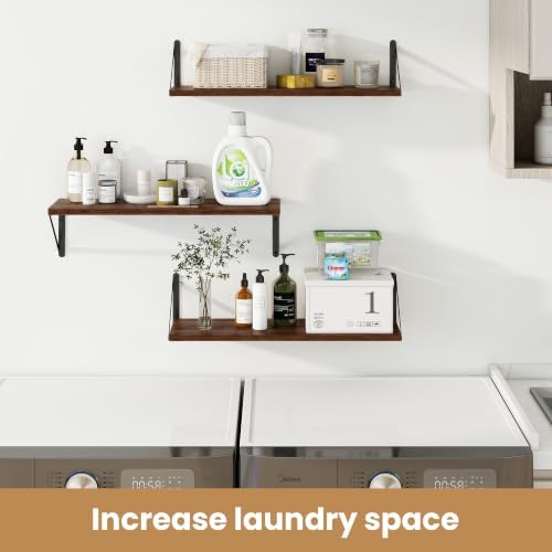 Heimlove Floating Book Shelves for Wall,27.56Inches Long Wall Mounted Bookshelves,Heavy Duty Bracket Shelves for Living 