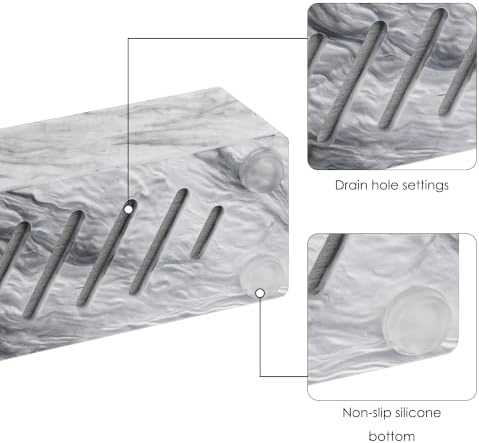Acrylic Electric Toothbrush Holder with Diatomite Drying Stone White Marble