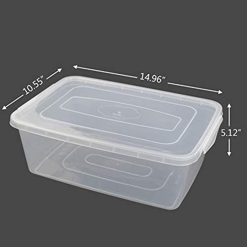 Gloreen 4 Pack Clear Storage Bin, 14 Quart Latch Containers Boxes with Lid