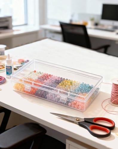 LJY 12 Clear Rectangular Plastic Boxes, 6.1 x 3.3 x 1.2 in for Sewing