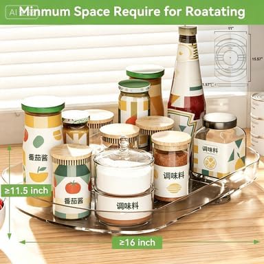 Voova 360 Degree Refrigerator Lazy Susan Turntable, 2 Pack