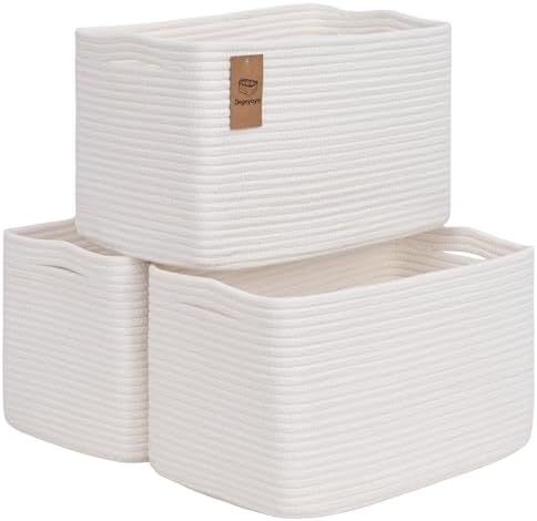 Baskets for Organizing,Storage Baskets,3 Pack Baskets for Shelfves,15"×10"×9" Woven Basket,toy storage bins,bins for organization
