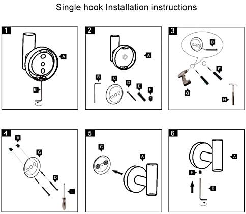 GERZWY Bathroom Matte Black Coat Hook SUS 304 Stainless Steel Single Towel/Robe Clothes Hook for Bath Kitchen Contemporary Hotel Style Wall Mounted 2 Pack AG1107B-BK